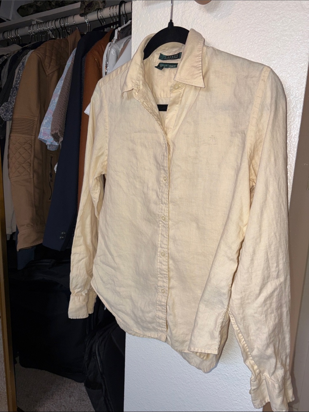 Ralph Lauren Slim-Fit Cream Button-Up Shirt